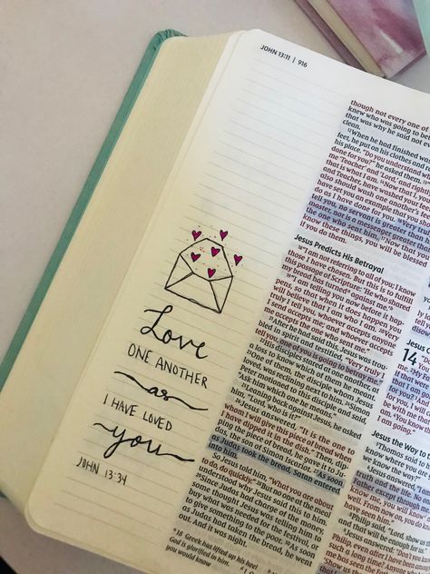 John 13:34 John 13 34, John 13, Books Of The Bible, Bible Journaling, Bedroom Makeover, Handwriting, Bible Study, Bible, Bedroom