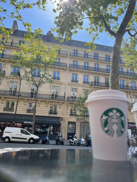 In Paris Aesthetic, Iced Coffee Starbucks, Coffee Starbucks, Paris Aesthetic, Aesthetic Coffee, Starbucks Iced Coffee, Starbucks Iced, Iced Coffee, Glass Of Milk