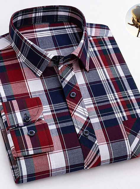 Casual Plaid Button-up Dress Shirt, Plaid Collared Flannel Shirt, Plaid Long Sleeve Shirt For Men, Royal Blue Mens Dress Shirt Plaid, Men's Dress Shirts, Cheap Plaid Button-up Flannel Shirt, Yellow Light, Long Sleeve Plaid, Clothing Apparel