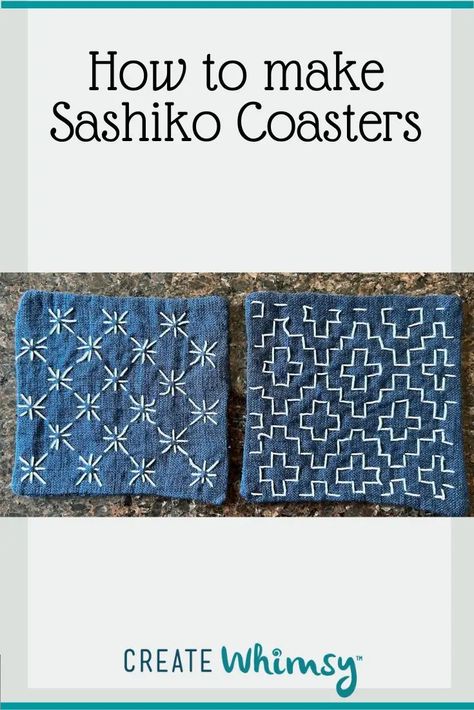 Patchwork, Couture, Sashiko Coasters Diy, Sashiko Embroidery Tutorial, Japanese Stitching Sashiko, Boro Stitches, Sashiko Coasters, Sashiko Stitches, Sashiko Mending