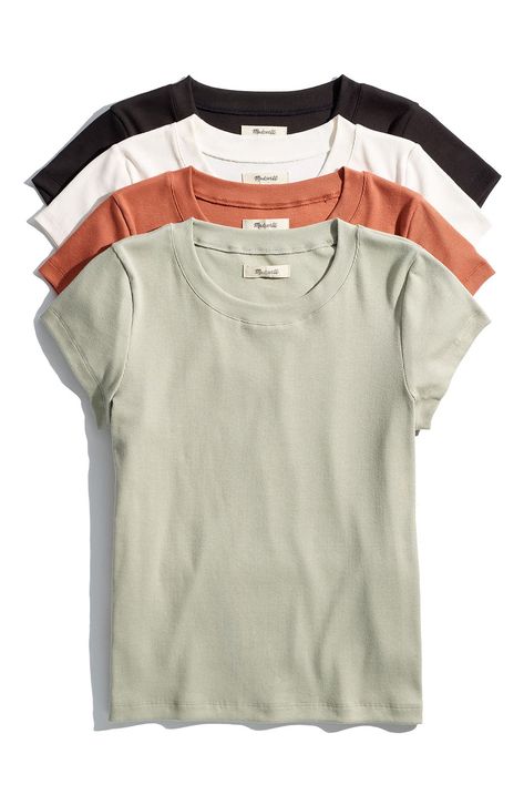 You love the soft cotton fabric of the brand's best-selling T-shirt—it's form-fitting without showing everything, resulting in the perfect T-shirt. 21" length (size Medium) Crewneck Short sleeves 95% Supima cotton, 5% elastane Machine wash, tumble dry Imported Austin Style, Madewell Jeans, Cartoon T Shirts, Madewell Denim, Supima Cotton, Me Time, Basic Tees, The Well, Cotton Shirt