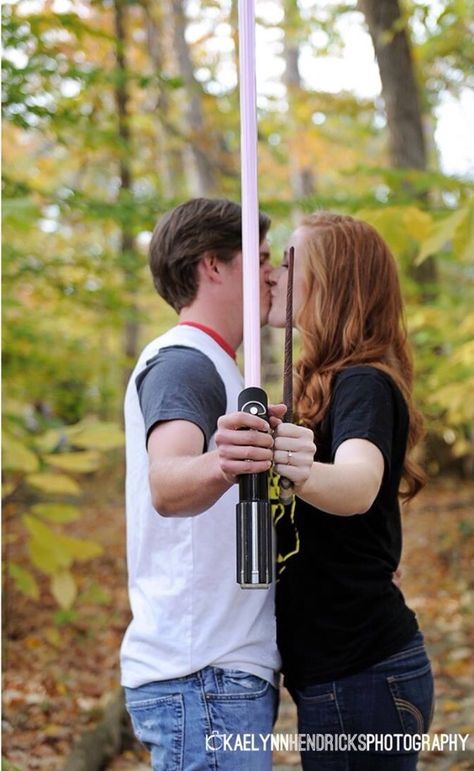 Harry Potter and Star Wars Engagement Pictures  Kaelyn Hendricks Photography Harry Potter Engagement, Star Wars Engagement, Nerd Wedding, Wedding Pictures Ideas, Geeky Wedding, Nerdy Wedding, Geek Wedding, Star Wars Wedding, Harry Potter Wedding