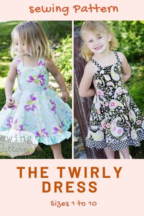 The Twirly Dress sewing pattern (Sizes 1 to 10). Every little girl needs a dress that twirls! We couldn't agree more. The Twirly Dress pattern is all about that twirl factor. It's like a magical, swirling dream come to life. Your daughter won't stop spinning around, and that alone will make it worth every stitch. SewModernKids Twirl Dress Pattern Free, 2t Dress Pattern Free Easy, 4 Year Girl Dress, Free Girls Dress Patterns Pdf, Twirly Dress Pattern, Toddler Girl Dress Sewing Patterns Free, Free Size 4t Dress Patterns, A Line Reversible Dress Childrens Pattern, Sewing Terms