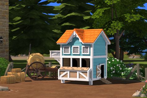 Chicken Coop Recolor | leaf-motif on Patreon Sims 4 Furniture, Sims 4 Cottage, Sims Memes, Sims Pets, Sims 4 Characters, Sims 4 Mm, Sims House Design, Leaf Motif, Chicken House