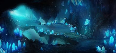 Crystal Drawing, Crystal Cave, Scenery Background, Creature Drawings, Fantasy Places, Matte Painting, Landscape Scenery, Fantasy Art Landscapes, Environment Concept Art