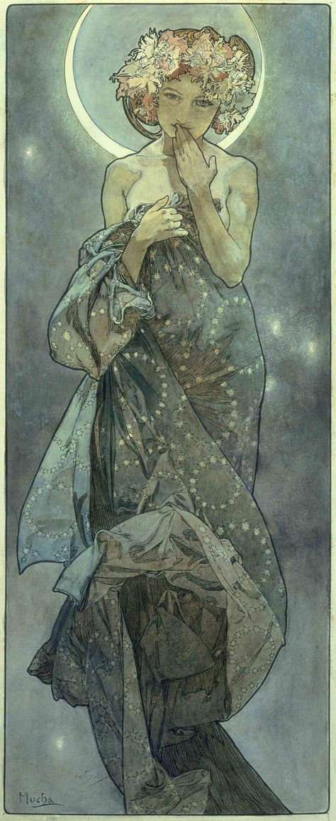 Alfons Maria Mucha, Art Nouveau Mucha, Motifs Art Nouveau, Illustration Art Nouveau, Alphonse Mucha Art, Illustration Kunst, Mucha Art, Alfons Mucha, Art Nouveau Illustration