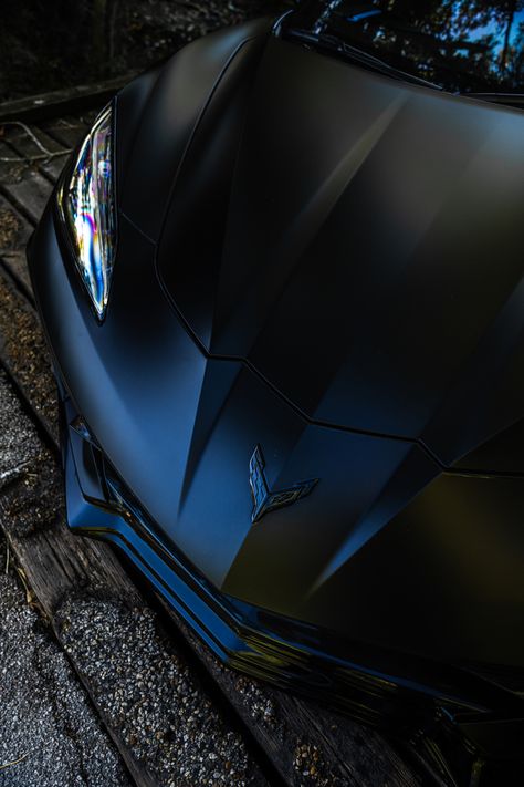 Corvette Photography, Black Corvette C8, Corvette C8 Wallpaper, Black Corvette, C8 Corvette, Corvette C8, Sports Car Wallpaper, Pimped Out Cars, Classy Cars