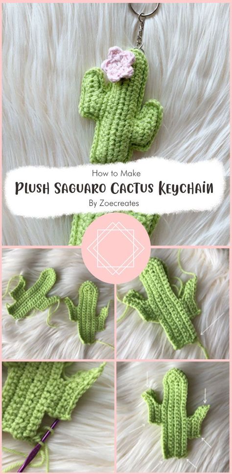 Crochet Cactus Free Pattern, Crochet Bag Charm, Knitting Quilt, Diy Crochet Flowers, Cactus Keychain, Hanging Charms, Keychain Pattern, Insect Tattoo, Crocheting Patterns