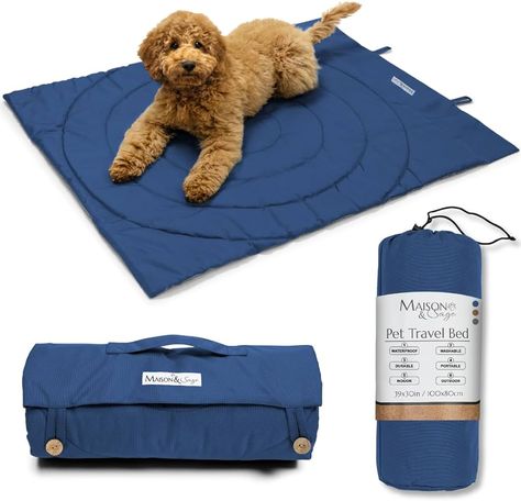 Amazon.com : Portable Outdoor Dog Bed Mats - Waterproof & Foldable Pet Bed for Travel, Camping, Grooming & Training - 39"x30" with Carry Bag - Durable, Washable & Lightweight Dog Mat for Sleeping - Brown : Pet Supplies Dog Bedding, Pet Camping, Dog Poo, Waterproof Dog Bed, Dog Poo Bags, Outdoor Dog Bed, Portable Bed, Dog Bed Mat, Camping Bed