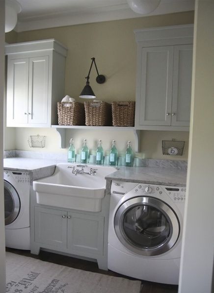 Love this sink!! #laundryroom White Laundry Rooms, Laundry Room/mud Room, Dream Laundry Room, White Laundry, Smart Tiles, Real Estat, Laundry Room Inspiration, Small Laundry Room, Small Laundry