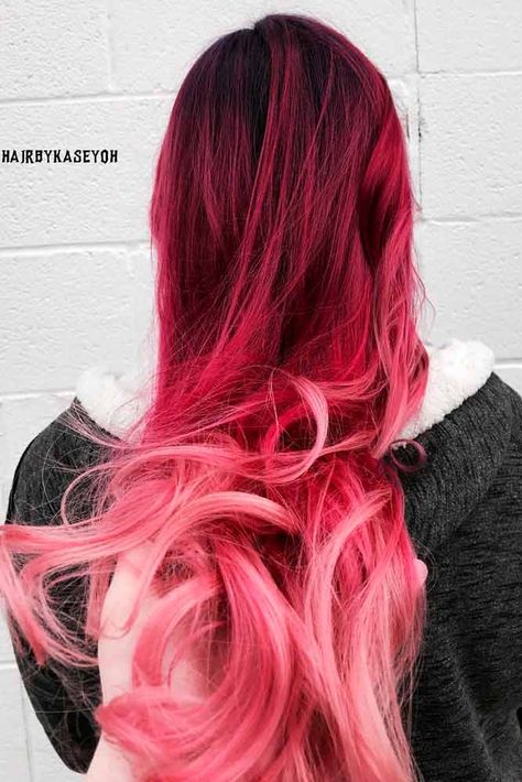 63 Best Red Ombre Hair Color Ideas for Long Hair Hair Color Red Ombre, Brown Ombre Hair Color, Best Ombre Hair, Pink Ombre Hair, Red Ombre Hair, Brown Ombre Hair, Hair Color Unique, Ombre Hair Blonde, Ombré Hair