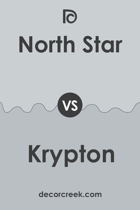 North Star vs Krypton by Sherwin-Williams Sw Krypton Bedroom, Sw North Star, Sw Krypton, North Star Sherwin Williams, Paint 2024, Sherman Williams, Star Bedroom, Sherwin Williams Gray, Blue Gray Paint