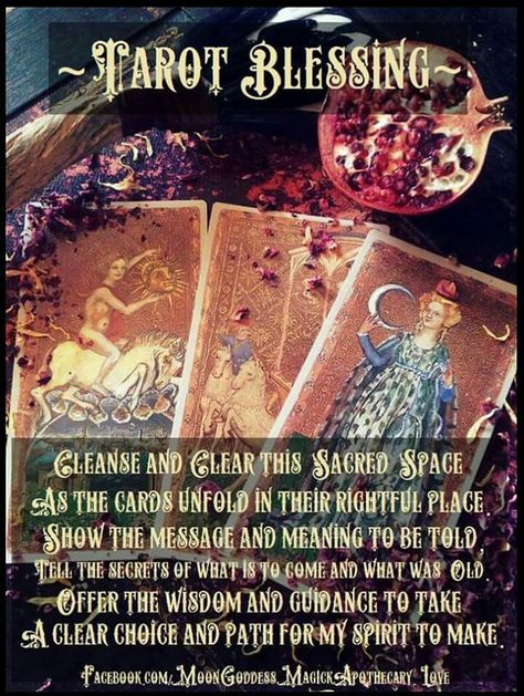 A Tarot Blessing for your Sacred Cards )O( Communication with your cards helps to raise their Energy and gives you a much clearer reading~ Be sure to smudge your cards with Sage or Palo Santo often to cleanse between readings~ <3 @Moon Goddess Magick 3 Moon Goddess, What Are Tarot Cards, Goddess Magick, 3 Moon, Tarot Cards For Beginners, Learning Tarot Cards, Tarot Tips, Tarot Astrology, Tarot Learning