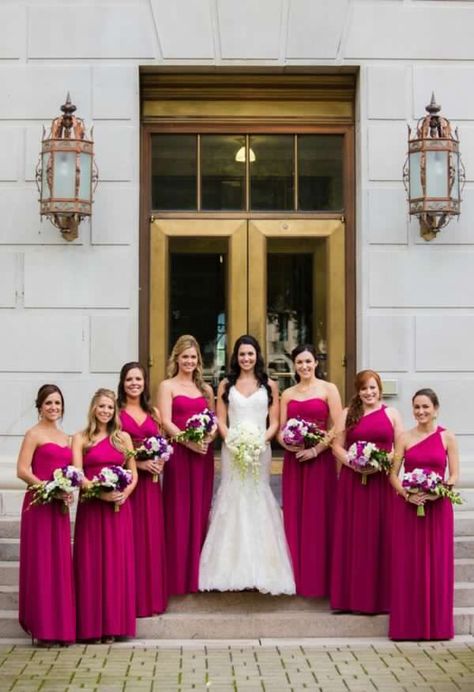 Magenta Dresses, Magenta Bridesmaid Dresses, Sangria Wedding, Magenta Wedding, Pink Yarrow, Rose Fushia, Magenta Dress, Bridesmaid Colors, Bridesmaid Dress Colors