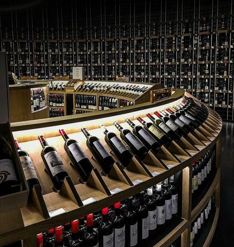 Wine Store Design, Wine Shop Interior, Home Wine Cellars, Wine Tasting Room, Wine Cellar Design, Cellar Design, Wine Shelves, Wine Wall, Wine Display