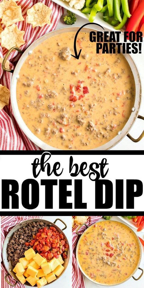 Homemade Rotel, Super Bowl Essen, Dip Appetizers, Rotel Dip, Bowl Party Food, Dip Recipes Easy, Superbowl Snacks, Buffalo Chicken Dip, Super Bowl Food