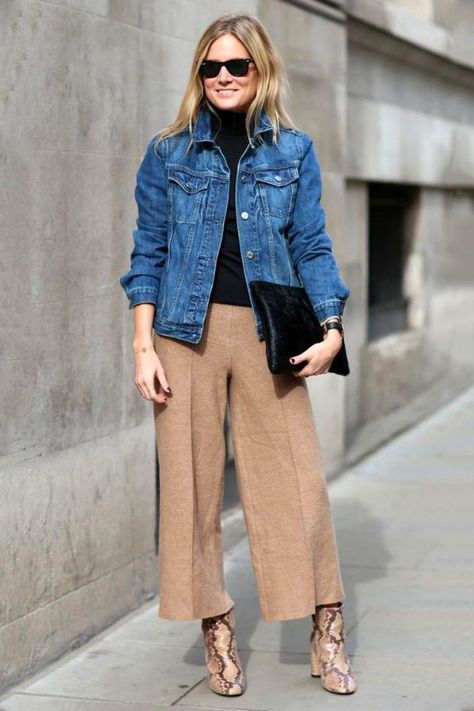 Culotte Style, Looks Street Style, Casual Work Outfits, 가을 패션, Mode Inspiration, Work Casual, Look Fashion, Jacket Outfits, New Outfits