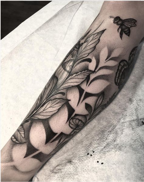 Forest Sleeve Tattoo, Negative Tattoo, Aggrogoth Tattoo, Ivy Tattoo, Plant Tattoos, Thumb Tattoos, Forest Tattoo, Baby Tattoo, Flash Designs