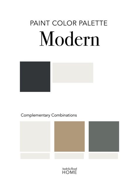 The Modern paint color palette was designed using all Sherwin Williams paint colors to help you create a natural, minimal, and comfortable home. Contemporary Home Color Palette, Contemporary Interior Design Color Palette, Modern Natural Color Palette, Anthracite Color Palette, Black Color Palette Colour Schemes, Modern Contemporary Color Palette, Modern Home Color Palette, Color Scheme House, Dark Grey Color Palette