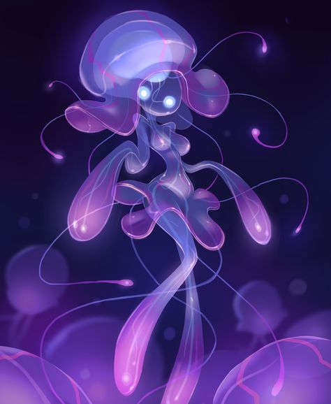 Jellyfish girl, Guillaume Duchemin on ArtStation at https://www.artstation.com/artwork/w8vbB5 Mystical Sketches, Jellyfish People, Mushroom Character, Jellyfish Drawing, Jellyfish Art, Monster Girls, Cute Fantasy Creatures, Fantasy Creatures Art, Mythical Creatures Art