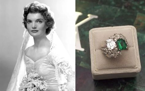 Engagement Rings Inspired by Iconic Vintage Brides | Glamour & Grace Elizabeth Taylor Diamond, Faceted Wedding Bands, Hepburn Audrey, Lee Bouvier, Taylor Hart, Vintage Brides, Romantic Rings, Dainty Band, Traditional Engagement Rings