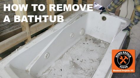 Remove Bathtub, Old Bathtub, Bathroom Repair, Diy Bathtub, Bathroom Cleaning Hacks, Bathroom Tub, Boys Bathroom, Corner Shower, Remodeling Ideas