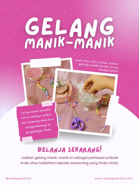 Desain ini merupakan salah satu bentuk untuk promosi usaha gelang, cincin, maupun kalung manik-manik kalian. Yang man desain ini masih bisa kalian ubah sesuai dengan usaha kalian, dan bisa menambahkan foto dokumentasi kalian. Smile Craft, Manik Manik, Banner Stands, Cool Posters, Poster Template, Graphic Design Posters, Book Design, Poster Design, Iphone Wallpaper