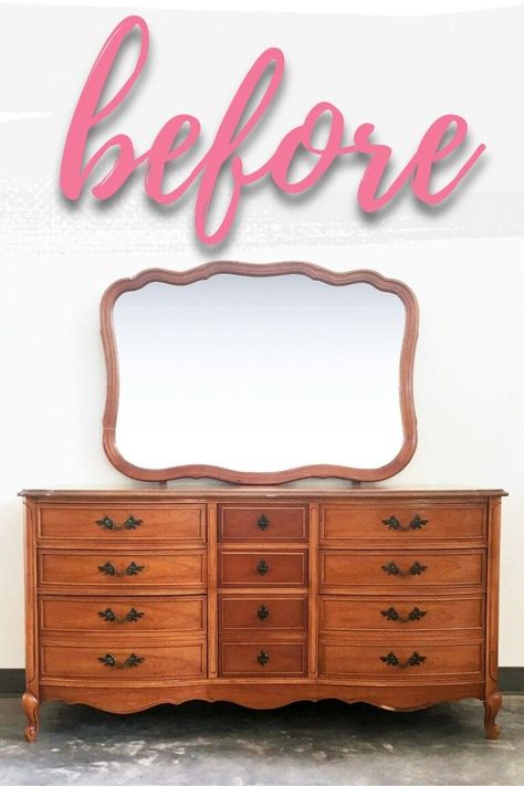 DIY Black French Provincial Dresser Black Dresser Diy, Black French Provincial Dresser, French Provincial Furniture Makeover, Painted French Provincial Furniture, Black French Provincial, Painted French Provincial Dresser, Provincial Dresser Makeover, French Provincial Dresser Makeover, Distressed Furniture Painting