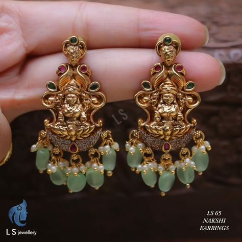 Antique Gold Lakshmi Earrings, Lakshmidevi Earrings, Gold Traditional Earrings, Gold Kammalu, Nakshi Earrings, Buttalu Earrings Gold, Gold Jumkas, Heavy Jewelry, Simple Necklace Designs