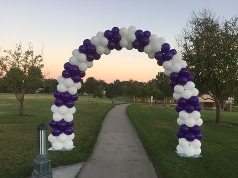 Classic balloon arch- wide stripe pattern Balloon Arch For Men, Outdoor Balloon Arch, Balloon Gate, Dog Balloon, Deco Ballon, Banquet Ideas, Baby Clothes Storage, Balloon Arches, Balloon Stands