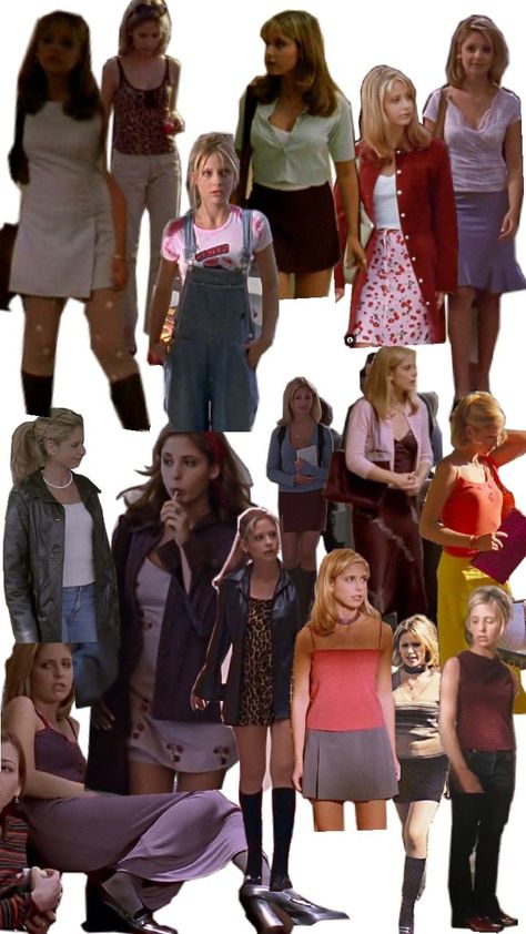 some of my favorite buffy outfits from seasons 1-4 Buffy Costume, Buffy Outfits, Sabrina Spellman Style, Buffy Style, Tweed Fashion, Girly Fits, Midsize Outfits, Tv Show Outfits, Outfit 90s