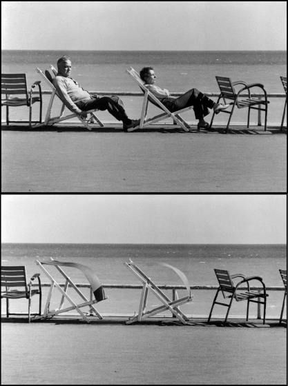 "This is likely to be the cover of my upcoming "Sequences" book. It shows two people sunning themselves and then being blown out of their chairs by a strong wind. Its taken in Cannes, France." Eliot Erwitt, Vivian Mayer, Elliott Erwitt Photography, Elliot Erwitt, Sequence Photography, Narrative Photography, Elliott Erwitt, Camera Shutter, Henri Cartier Bresson