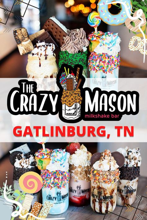 Crazy Mason Milkshake, Tennessee Family Vacation, Gatlinburg Tennessee Vacation, Pigeon Forge Vacation, Tennessee Road Trip, Smokey Mountains Vacation, Milkshake Bar, Gatlinburg Pigeon Forge, Gatlinburg Vacation