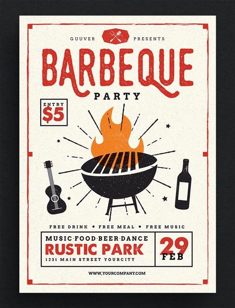 Soirée Bbq, Event Poster Inspiration, Bbq Event, Invitation Flyer, Flyer Design Inspiration, Promotional Flyers, Holiday Photography, Barbecue Party, Event Poster Design