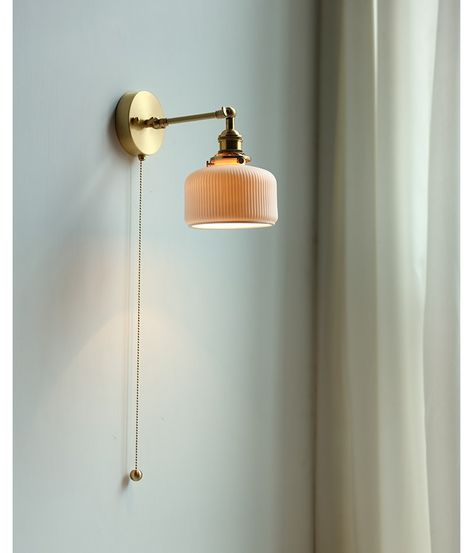 Iwhd Ceramic Nordic Modern Wall Lamp Beside Pull China Switch Bathroom Mirror Stair Light Copper Led Wall Sconce Luminaria - Wall Lamps - AliExpress Ceramic Lampshade, Mid Century Bedside, Stair Lights, Art Deco Lamp, Bathroom Lamp, Shade Wall, Deco Lamp, Lamp Mid Century, Practical Lighting