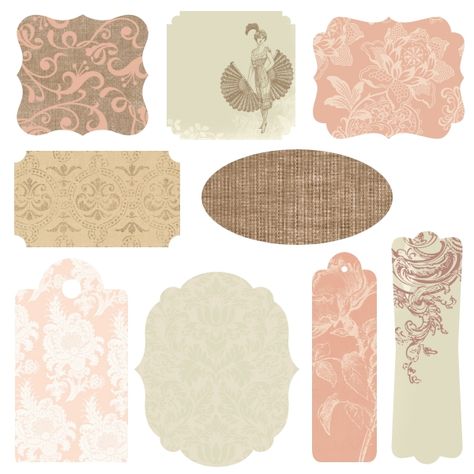 #Free #Printables - French Bliss Labels and Tags | These are beautiful elegant shabby chic labels and tags that coordinate with the digital paper pack of the same name. It has lovely shades of gold, chocolate brown, sage green, pink, rose, and ivory. Shabby Chic Printables, Tags And Labels, Etiquette Vintage, Pretty Printables, Shabby Chic Baby Shower, Shabby Chic Christmas, Shabby Chic Diy, Scrapbook Printables, Creative Living