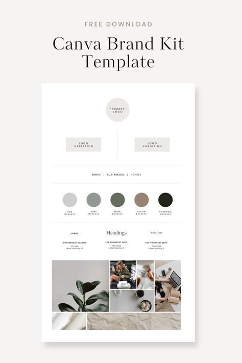 How to Create a Useful Brand Identity Board in Canva — Firther Design Co. | Canva Templates & Design Resources Branding Step By Step, Brand Identity Kit Template, Brand Kit Ideas Canva, Branding Board Template, Branding Board Inspiration, Brand Kit Templates Canva, Canva Brand Colors, Salon Branding Ideas, Ig Planner