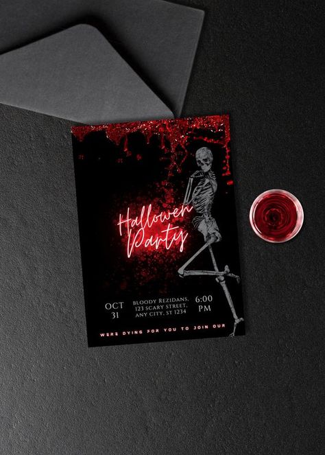 Editable Adult Halloween Party Invitation, Halloween Costume Party Invite, Halloween Birthday, Halloween Invitations Halloween fonts #halloweenfonts fonts #fonts font #font 6.440 Halloween Birthday Party Costume, October Party Themes, Halloween 30th Birthday Party, Halloween Party Invitations For Adults, Halloween Party Ideas For Adults Theme, Halloween Birthday Party For Adults, Halloween Invitation Ideas, Halloween Party Themes For Adults, Halloween Costume Party Invite