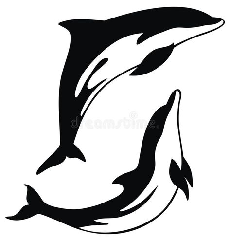 Dolphin Illustration, Dolphin Silhouette, Dolphin Drawing, Dolphins Swimming, Dolphins Tattoo, Animal Stencil, Stencil Patterns, Stencil Art, Silhouette Art