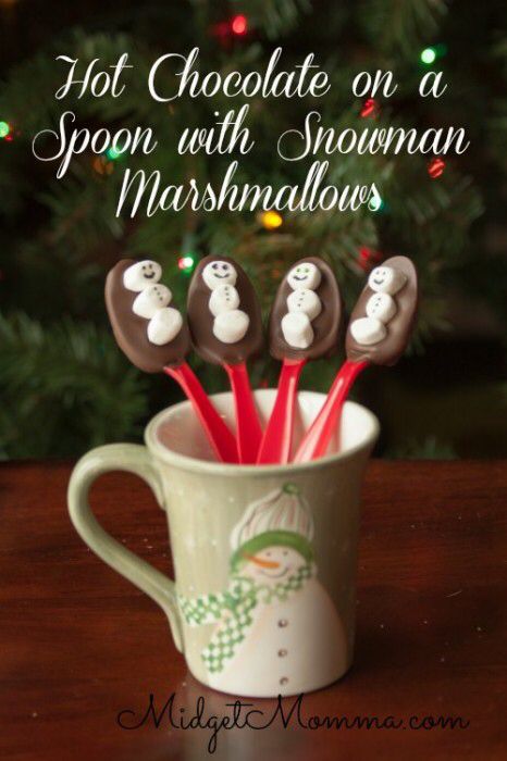 Snowman Hot Chocolate, Marshmallow Snowmen, Kids Desserts, Stockings Diy, Christmas Yummies, Hot Chocolate Spoons, Snowman Party, Homemade Holiday Gifts, Cocoa Gift