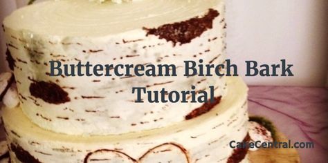 Birch Bark Cake Tutorial, Bark Cake Decorating, Birch Cake Tutorial, Tree Bark Cake Tutorial, Birch Bark Wedding Cake, Birch Bark Cake, Tree Bark Cake, Trunk Cake, Birch Wedding Cakes