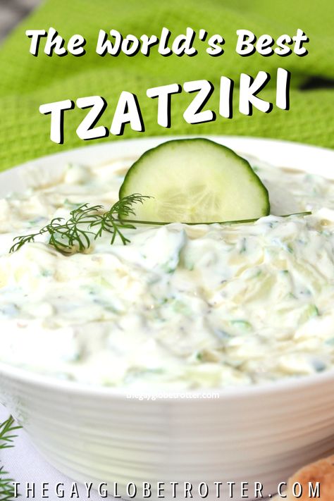 Gryos Meat, Tzatziki Sauce Recipe Greek Yogurt, Greek Tzatziki, Healthy Dip, Cucumber Sauce, Tzatziki Sauce Recipe, Homemade Tzatziki Sauce, Tzatziki Recipes, Homemade Tzatziki