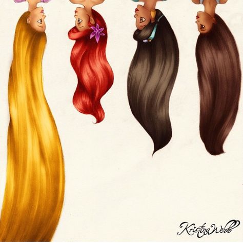 Awesome Disney princesses drawing Upside Down Hair Drawing, Upside Down Hair, Kristina Webb Drawings, Kristina Webb Art, Kristina Webb, Disney Princess Hairstyles, Hanging Upside Down, Disney Hair, Hair Drawing