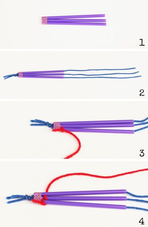 Artzy Creations_Straw Weaving_Directions P1 Weaving For Kids, Straw Weaving, Motifs Perler, Weaving Projects, Craft Club, Kids Ideas, Camping Crafts, Bracelet Ideas, Camping Art