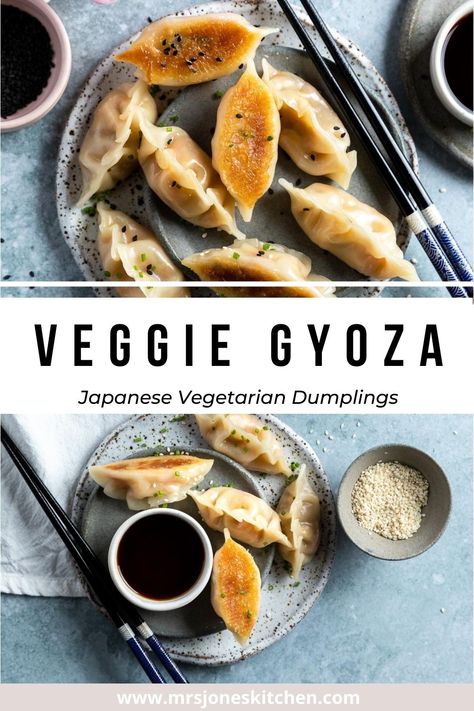 Veggie Dumplings Recipe, Veggie Gyoza, Vegetarian Gyoza, Vegetable Gyoza, Veggie Dumplings, Vegetarian Japanese, Vegetarian Dumpling, Vegetable Dumplings, Korean Side Dishes