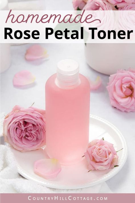 Diy Rose Water Toner, Toner Diy, Homemade Rose Water, Rose Water Diy, Rose Toner, Rose Water Toner, How To Make Rose, Natural Toner, Diy Rose