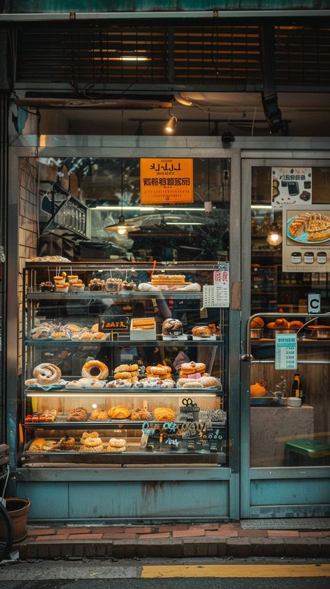 Cozy Bakery Shop: A small, inviting #bakery displays an array of freshly #baked goods behind its glass #window. #Display #AIart #AIphoto #stockcake ⬇️ Download and 📝 Prompt 👉 https://stockcake.com/i/cozy-bakery-shop_1107350_392153 Pastry Shop Window Display, Bakery Photography Shop, Small Bakery Shop, Small Bakery Interior, Bakery Exterior, Bakery Merchandising, Bakery Window Display, Bakery Displays, Tiny Bakery