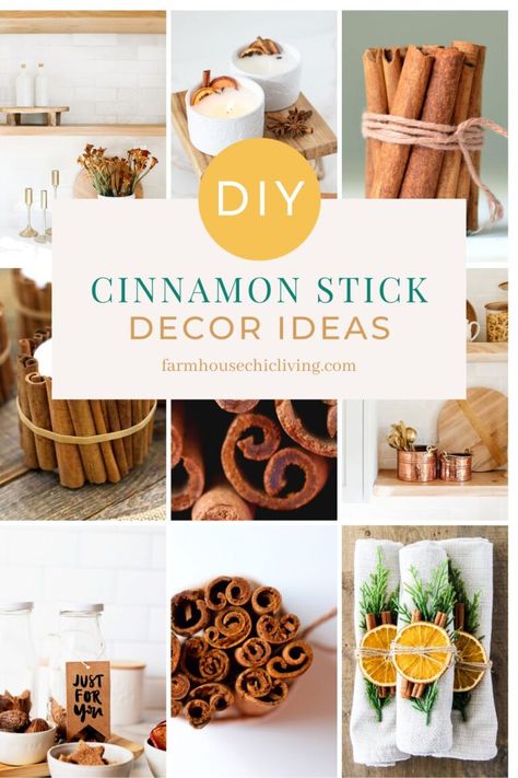 Decorating With Cinnamon Sticks, Cinnamon Stick Decorations, Cinnamon Stick Bundles, What To Do With Cinnamon Sticks, Crafts With Cinnamon Sticks, Cinnamon Sticks Uses House Smells, Cinnamon Stick Crafts, Cinnamon Decorations, Cinnamon Stick Ornaments