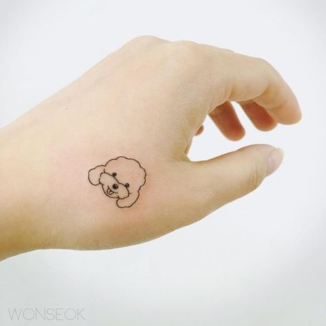 Maltipoo Tattoo, Small Lion Tattoo For Women, Poodle Tattoo, Small Lion Tattoo, Model Tattoos, Small Dog Tattoos, Female Tattoo Models, Tattoo Dog, Inspiration Tattoos