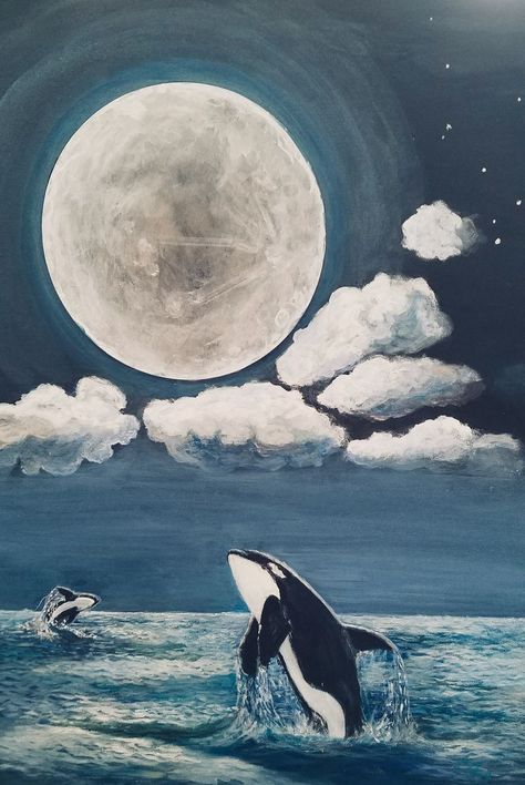 待ち受け おしゃれ, Cartoon Logic, Orca Art, Ocean Art Painting, Whale Drawing, Sea Drawing, Whale Painting, Dutch Still Life, Piskel Art